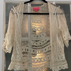 Vintage Betsey Johnson crochet sweater